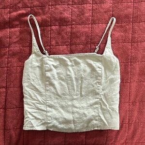 Abercrombie & Fitch green linen tank